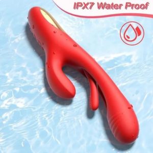 Celeste 3-in-1 Triple Stimulation Rabbit Vibrator with flapping Tongue, G-Spot Shaft, and Clit Stimulato