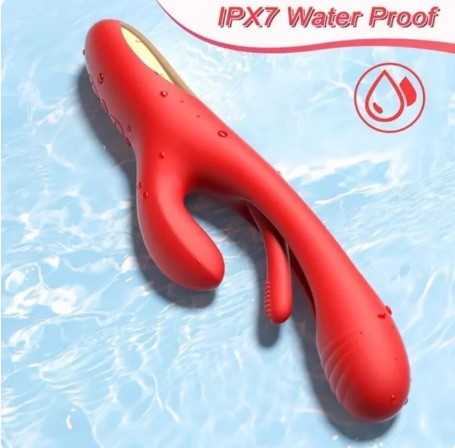 Celeste 3-in-1 Triple Stimulation Rabbit Vibrator with flapping Tongue, G-Spot Shaft, and Clit Stimulato